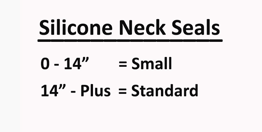 Male Size Chart for Neck Tite Drysuit Neck Seal System